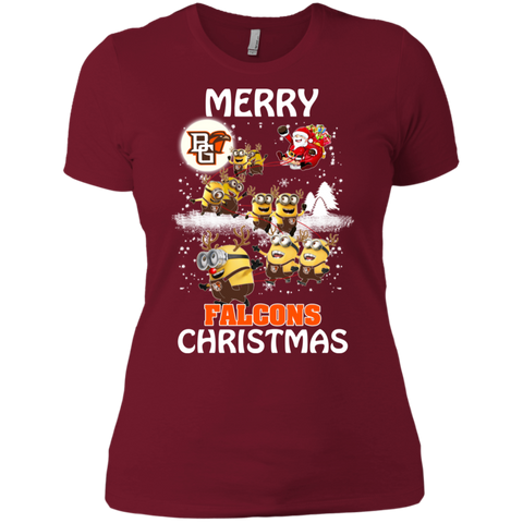 Bowling Green Falcons Ugly Christmas Sweaters Minions Santa Claus Merry Christmas Ladies' Shirt - The White Eagles Bowling Green Falcons Ugly Christmas Sweaters Minions Santa Claus Merry Christmas Ladies' Shirt - The White Eagles
