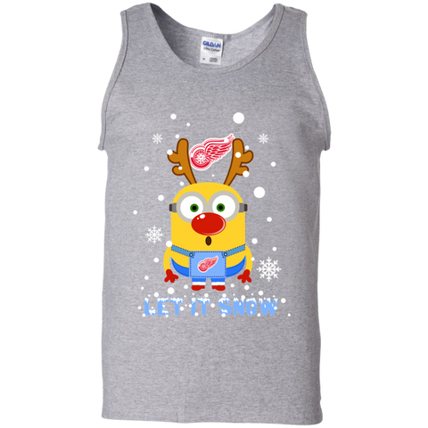 Minion Detroit Red Wings Ugly Christmas Sweaters Let It Snow Tank Top - The White Eagles Minion Detroit Red Wings Ugly Christmas Sweaters Let It Snow Tank Top - The White Eagles