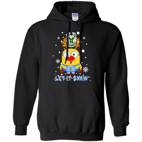 Minion Milwaukee Bucks Ugly Christmas Sweaters Let It Snow Hoodie - The White Eagles Minion Milwaukee Bucks Ugly Christmas Sweaters Let It Snow Hoodie - The White Eagles