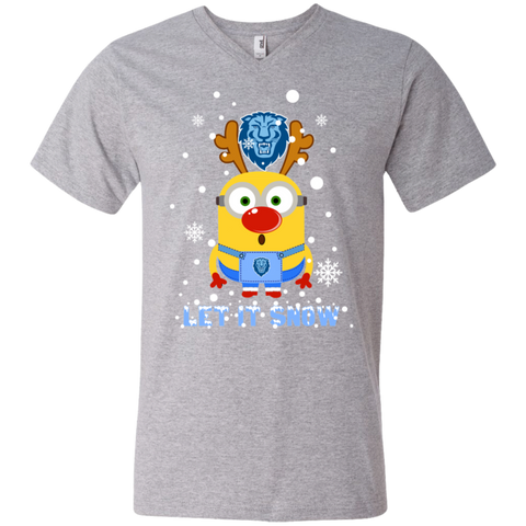 Minion Columbia Lions Ugly Christmas Sweaters Let It Snow Men's V-Neck T-Shirt - The White Eagles Minion Columbia Lions Ugly Christmas Sweaters Let It Snow Men's V-Neck T-Shirt - The White Eagles