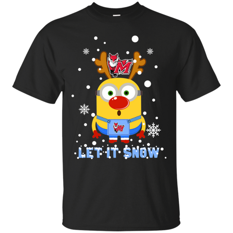 Minion Marist Red Foxes Ugly Christmas Sweaters Let It Snow Cotton T-Shirt - The White Eagles Minion Marist Red Foxes Ugly Christmas Sweaters Let It Snow Cotton T-Shirt - The White Eagles