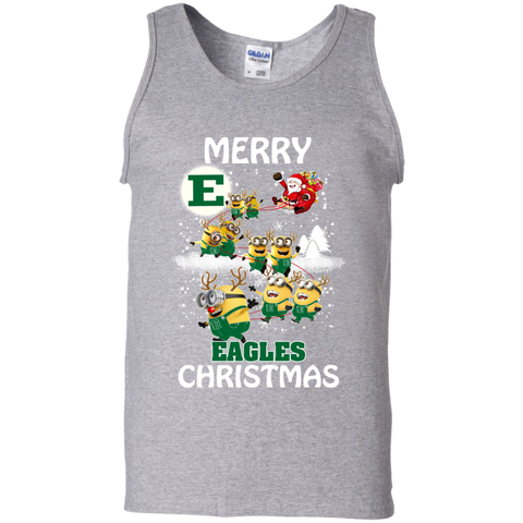 Eastern Michigan Eagles Ugly Christmas Sweaters Minions Santa Claus Merry Christmas Tank Top - The White Eagles Eastern Michigan Eagles Ugly Christmas Sweaters Minions Santa Claus Merry Christmas Tank Top - The White Eagles