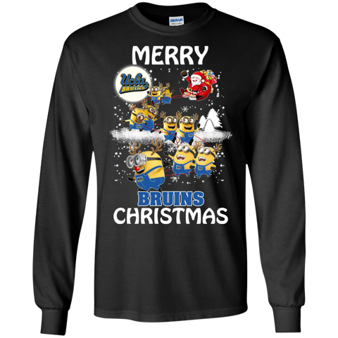 Ucla Bruins Ugly Christmas Sweaters Minions Santa Claus Merry Christmas LS Cotton T-Shirt - The White Eagles Ucla Bruins Ugly Christmas Sweaters Minions Santa Claus Merry Christmas LS Cotton T-Shirt - The White Eagles