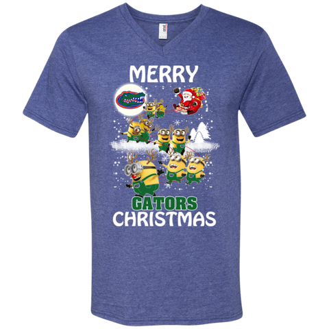 Florida Gators Ugly Christmas Sweaters Minions Santa Claus Merry Christmas Men's V-Neck T-Shirt - The White Eagles Florida Gators Ugly Christmas Sweaters Minions Santa Claus Merry Christmas Men's V-Neck T-Shirt - The White Eagles