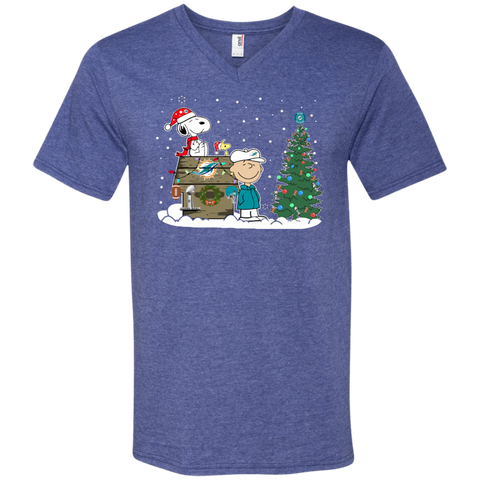 Miami Dolphins Snoopy The Peanuts Ugly Christmas Sweater Super Bowl Men's V-Neck T-Shirt - The White Eagles Miami Dolphins Snoopy The Peanuts Ugly Christmas Sweater Super Bowl Men's V-Neck T-Shirt - The White Eagles