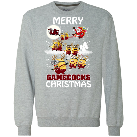South Carolina Gamecocks Ugly Christmas Sweaters Minions Santa Claus Sweatshirt - The White Eagles South Carolina Gamecocks Ugly Christmas Sweaters Minions Santa Claus Sweatshirt - The White Eagles