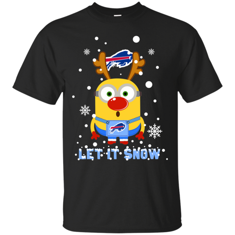 Minion Buffalo Bills Ugly Christmas Sweaters Let It Snow Cotton T-Shirt - The White Eagles Minion Buffalo Bills Ugly Christmas Sweaters Let It Snow Cotton T-Shirt - The White Eagles
