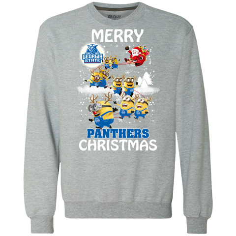 Georgia State Panthers Ugly Christmas Sweaters Minions Santa Claus Merry Christmas Sweatshirt - The White Eagles Georgia State Panthers Ugly Christmas Sweaters Minions Santa Claus Merry Christmas Sweatshirt - The White Eagles