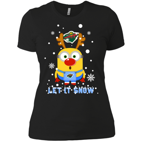 Minion Minnesota Wild Ugly Christmas Sweaters Let It Snow Ladies' Shirt - The White Eagles Minion Minnesota Wild Ugly Christmas Sweaters Let It Snow Ladies' Shirt - The White Eagles