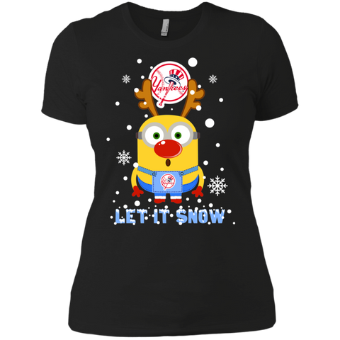 Minion New York Yankees Ugly Christmas Sweaters Let It Snow Ladies' Shirt - The White Eagles Minion New York Yankees Ugly Christmas Sweaters Let It Snow Ladies' Shirt - The White Eagles