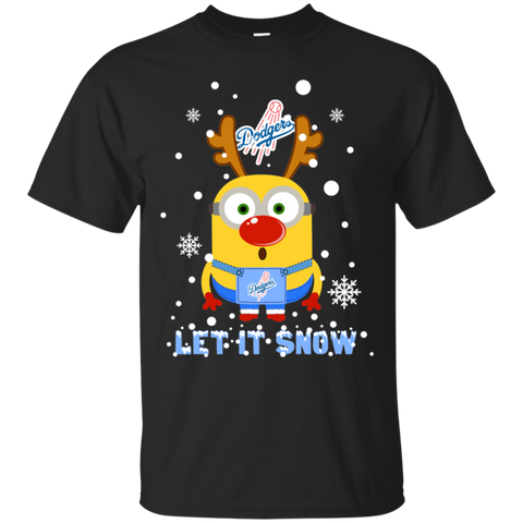 Minion Los Angeles Dodgers Ugly Christmas Sweaters Let It Snow Cotton T-Shirt - The White Eagles Minion Los Angeles Dodgers Ugly Christmas Sweaters Let It Snow Cotton T-Shirt - The White Eagles