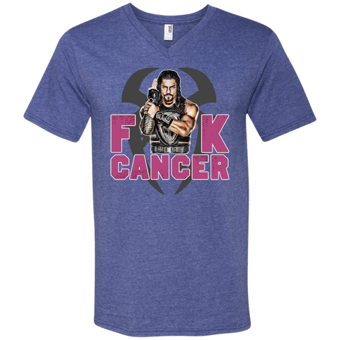 Roman Reigns Fuck Cancer Breast Cancer Awareness Men's V-Neck T-Shirt - The White Eagles Roman Reigns Fuck Cancer Breast Cancer Awareness Men's V-Neck T-Shirt - The White Eagles