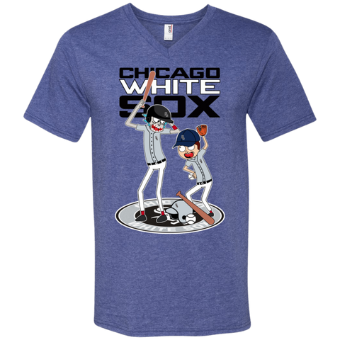 Chicago White Sox Baseball Rick And Morty Men's V-Neck T-Shirt - The White Eagles Chicago White Sox Baseball Rick And Morty Men's V-Neck T-Shirt - The White Eagles