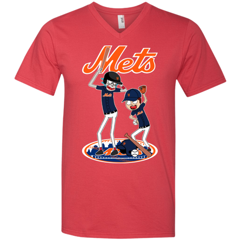 New York Mets Baseball Rick And Morty Men's V-Neck T-Shirt - The White Eagles New York Mets Baseball Rick And Morty Men's V-Neck T-Shirt - The White Eagles