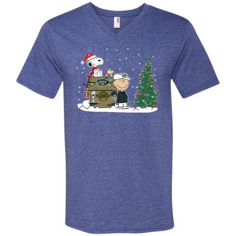 New York Jets Snoopy The Peanuts Ugly Christmas Sweater Super Bowl Men's V-Neck T-Shirt - The White Eagles New York Jets Snoopy The Peanuts Ugly Christmas Sweater Super Bowl Men's V-Neck T-Shirt - The White Eagles