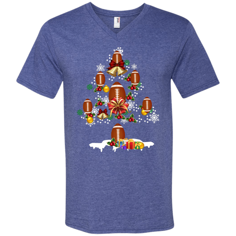 Christmas Is Coming Football Santa Claus Ugly Christmas Sweater Men's V-Neck T-Shirt - The White Eagles Christmas Is Coming Football Santa Claus Ugly Christmas Sweater Men's V-Neck T-Shirt - The White Eagles