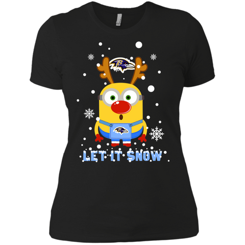 Minion Baltimore Ravens Ugly Christmas Sweaters Let It Snow Ladies' Shirt - The White Eagles Minion Baltimore Ravens Ugly Christmas Sweaters Let It Snow Ladies' Shirt - The White Eagles