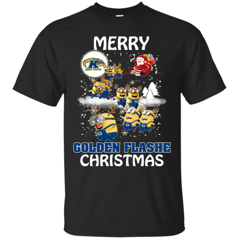 Kent State Golden Flashes Ugly Christmas Sweaters Minions Santa Claus Merry Christmas Cotton T-Shirt - The White Eagles Kent State Golden Flashes Ugly Christmas Sweaters Minions Santa Claus Merry Christmas Cotton T-Shirt - The White Eagles