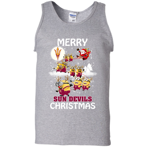 Arizona State Sun Devils Ugly Christmas Sweaters Minions Santa Claus Merry Christmas Tank Top - The White Eagles Arizona State Sun Devils Ugly Christmas Sweaters Minions Santa Claus Merry Christmas Tank Top - The White Eagles
