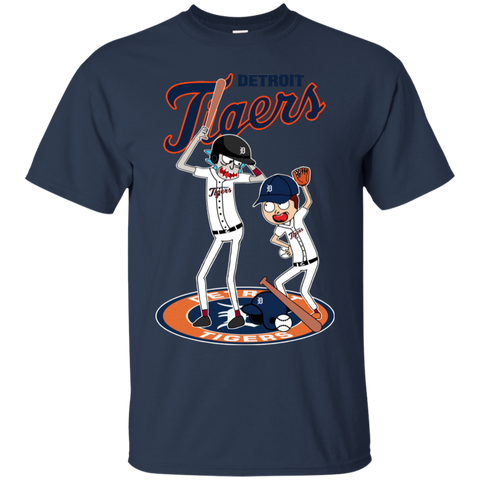 Detroit Tigers Baseball Rick And Morty Cotton T-Shirt - The White Eagles Detroit Tigers Baseball Rick And Morty Cotton T-Shirt - The White Eagles