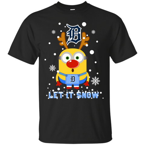 Minion Detroit Tigers Ugly Christmas Sweaters Let It Snow Cotton T-Shirt - The White Eagles Minion Detroit Tigers Ugly Christmas Sweaters Let It Snow Cotton T-Shirt - The White Eagles
