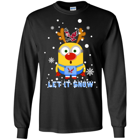 Minion Eastern Washington Eagles Ugly Christmas Sweaters Let It Snow LS Cotton T-Shirt - The White Eagles Minion Eastern Washington Eagles Ugly Christmas Sweaters Let It Snow LS Cotton T-Shirt - The White Eagles