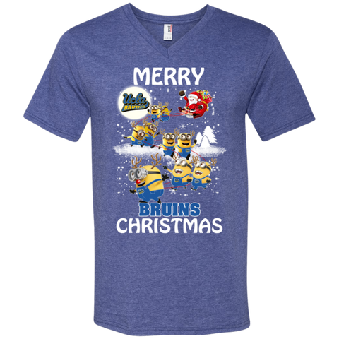 Ucla Bruins Ugly Christmas Sweaters Minions Santa Claus Merry Christmas Men's V-Neck T-Shirt - The White Eagles Ucla Bruins Ugly Christmas Sweaters Minions Santa Claus Merry Christmas Men's V-Neck T-Shirt - The White Eagles