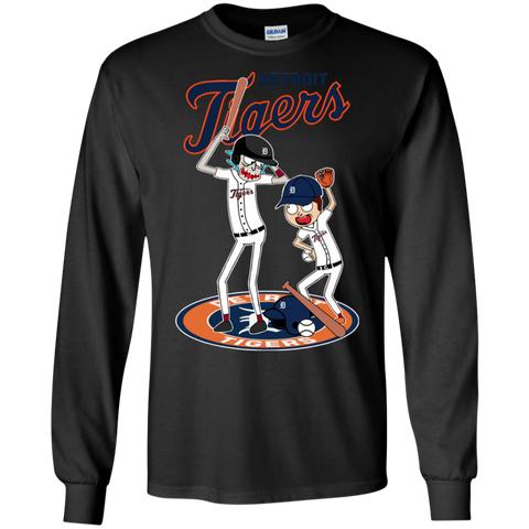 Detroit Tigers Baseball Rick And Morty LS Cotton T-Shirt - The White Eagles Detroit Tigers Baseball Rick And Morty LS Cotton T-Shirt - The White Eagles