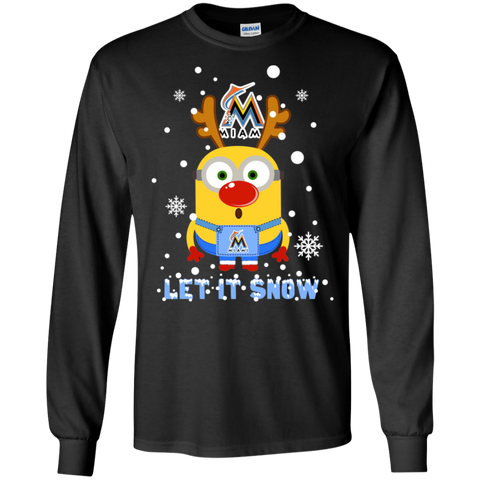 Minion Miami Marlins Ugly Christmas Sweaters Let It Snow LS Cotton T-Shirt - The White Eagles Minion Miami Marlins Ugly Christmas Sweaters Let It Snow LS Cotton T-Shirt - The White Eagles