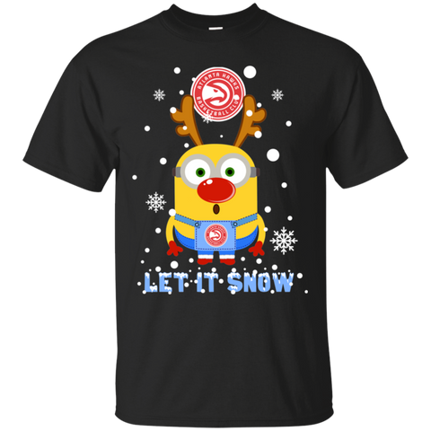 Minion Atlanta Hawks Ugly Christmas Sweaters Let It Snow Cotton T-Shirt - The White Eagles Minion Atlanta Hawks Ugly Christmas Sweaters Let It Snow Cotton T-Shirt - The White Eagles