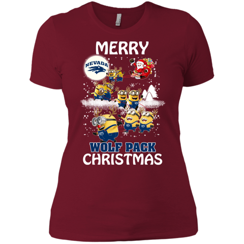 Nevada Wolf Pack Ugly Christmas Sweaters Minions Santa Claus Merry Christmas Ladies' Shirt - The White Eagles Nevada Wolf Pack Ugly Christmas Sweaters Minions Santa Claus Merry Christmas Ladies' Shirt - The White Eagles