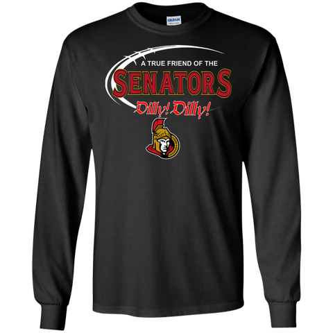 Dilly Dilly A True Friend Of The Ottawa Senators LS Cotton T-Shirt - The White Eagles Dilly Dilly A True Friend Of The Ottawa Senators LS Cotton T-Shirt - The White Eagles