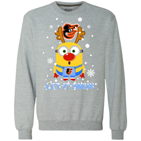 Minion Baltimore Orioles Ugly Christmas Sweaters Let It Snow Sweatshirt - The White Eagles Minion Baltimore Orioles Ugly Christmas Sweaters Let It Snow Sweatshirt - The White Eagles