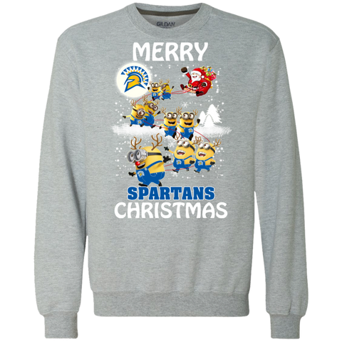 San Jose State Spartans Ugly Christmas Sweaters Minions Santa Claus Merry Christmas Sweatshirt - The White Eagles San Jose State Spartans Ugly Christmas Sweaters Minions Santa Claus Merry Christmas Sweatshirt - The White Eagles