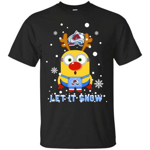 Minion Colorado Avalanche Ugly Christmas Sweaters Let It Snow Cotton T-Shirt - The White Eagles Minion Colorado Avalanche Ugly Christmas Sweaters Let It Snow Cotton T-Shirt - The White Eagles