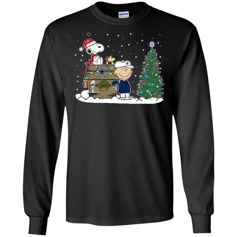 Dallas Cowboys Snoopy The Peanuts Ugly Christmas Sweater Super Bowl LS Cotton T-Shirt - The White Eagles Dallas Cowboys Snoopy The Peanuts Ugly Christmas Sweater Super Bowl LS Cotton T-Shirt - The White Eagles