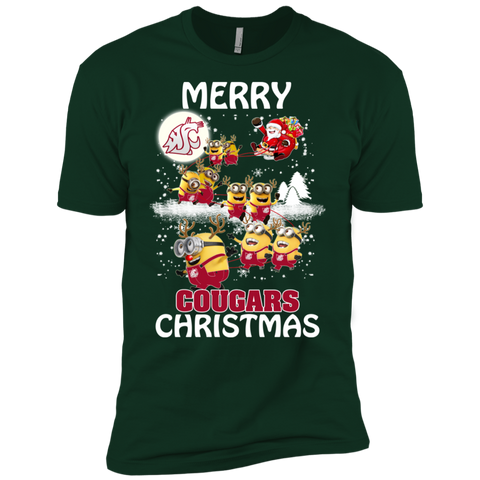 Washington State Cougars Ugly Christmas Sweaters Minions Santa Claus Merry Christmas Men's Sleeve Shirt - The White Eagles Washington State Cougars Ugly Christmas Sweaters Minions Santa Claus Merry Christmas Men's Sleeve Shirt - The White Eagles