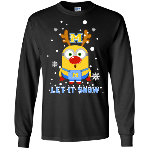 Minion Mcneese State Cowboys Ugly Christmas Sweaters Let It Snow LS Cotton T-Shirt - The White Eagles Minion Mcneese State Cowboys Ugly Christmas Sweaters Let It Snow LS Cotton T-Shirt - The White Eagles