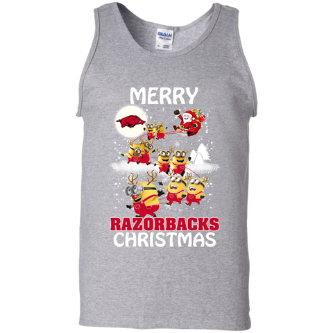 Arkansas Razorback T Shirts Minions Santa Claus Merry Christmas Tank Top - The White Eagles Arkansas Razorback T Shirts Minions Santa Claus Merry Christmas Tank Top - The White Eagles