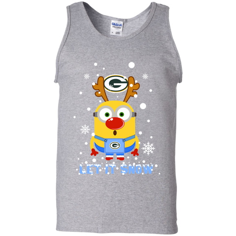 Minion Green Bay Packers Ugly Christmas Sweaters Let It Snow Tank Top - The White Eagles Minion Green Bay Packers Ugly Christmas Sweaters Let It Snow Tank Top - The White Eagles