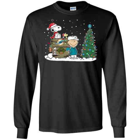 Miami Dolphins Snoopy The Peanuts Ugly Christmas Sweater Super Bowl LS Cotton T-Shirt - The White Eagles Miami Dolphins Snoopy The Peanuts Ugly Christmas Sweater Super Bowl LS Cotton T-Shirt - The White Eagles