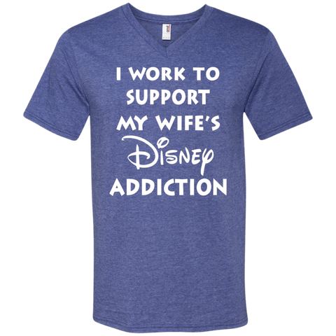 I Work To Support My Wife's Disney Addiction - Disney Shirt Men's V-Neck T-Shirt - The White Eagles I Work To Support My Wife's Disney Addiction - Disney Shirt Men's V-Neck T-Shirt - The White Eagles