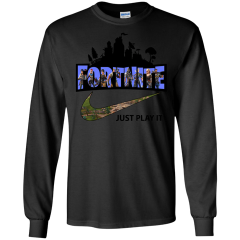 Fortnite Just Play It Nike Logo LS Cotton T-Shirt - The White Eagles Fortnite Just Play It Nike Logo LS Cotton T-Shirt - The White Eagles