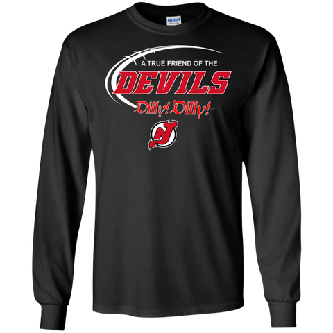 Dilly Dilly A True Friend Of The New Jersey Devils LS Cotton T-Shirt - The White Eagles Dilly Dilly A True Friend Of The New Jersey Devils LS Cotton T-Shirt - The White Eagles