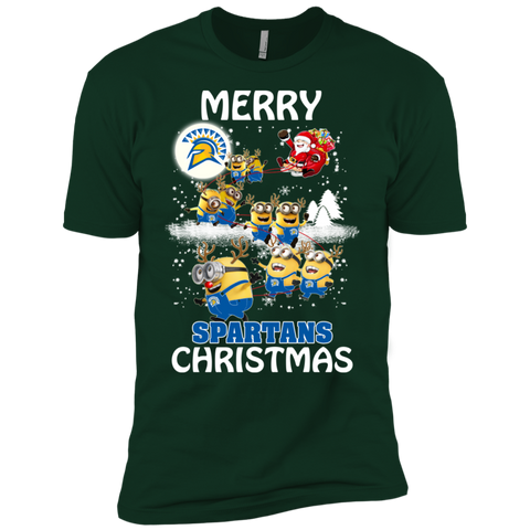 San Jose State Spartans Ugly Christmas Sweaters Minions Santa Claus Merry Christmas Men's Sleeve Shirt - The White Eagles San Jose State Spartans Ugly Christmas Sweaters Minions Santa Claus Merry Christmas Men's Sleeve Shirt - The White Eagles
