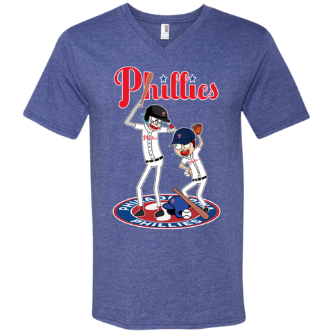 Philadelphia Phillies Baseball Rick And Morty Men's V-Neck T-Shirt - The White Eagles Philadelphia Phillies Baseball Rick And Morty Men's V-Neck T-Shirt - The White Eagles