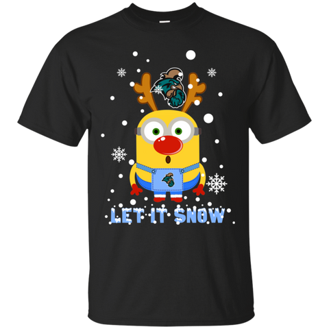 Minion Coastal Carolina Chanticleers Ugly Christmas Sweaters Let It Snow Cotton T-Shirt - The White Eagles Minion Coastal Carolina Chanticleers Ugly Christmas Sweaters Let It Snow Cotton T-Shirt - The White Eagles