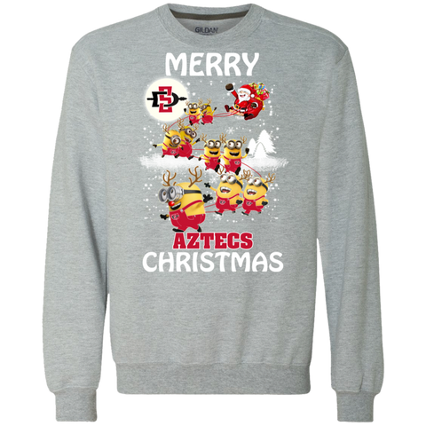 San Diego State Athletics Ugly Christmas Sweaters Minions Santa Claus Merry Christmas Sweatshirt - The White Eagles San Diego State Athletics Ugly Christmas Sweaters Minions Santa Claus Merry Christmas Sweatshirt - The White Eagles