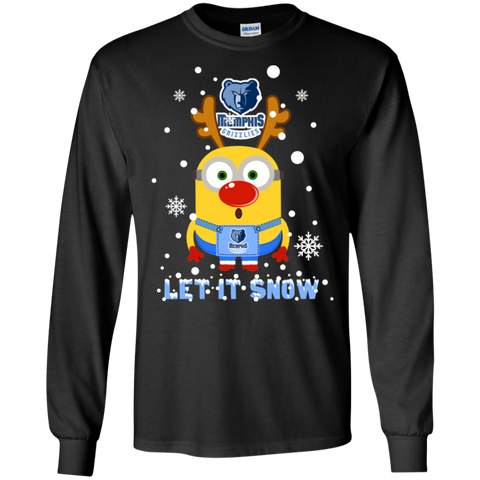 Minion Memphis Grizzlies Ugly Christmas Sweaters Let It Snow LS Cotton T-Shirt - The White Eagles Minion Memphis Grizzlies Ugly Christmas Sweaters Let It Snow LS Cotton T-Shirt - The White Eagles