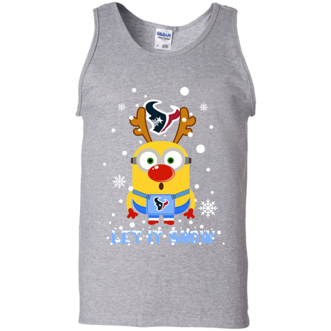Minion Houston Texans Ugly Christmas Sweaters Let It Snow Tank Top - The White Eagles Minion Houston Texans Ugly Christmas Sweaters Let It Snow Tank Top - The White Eagles